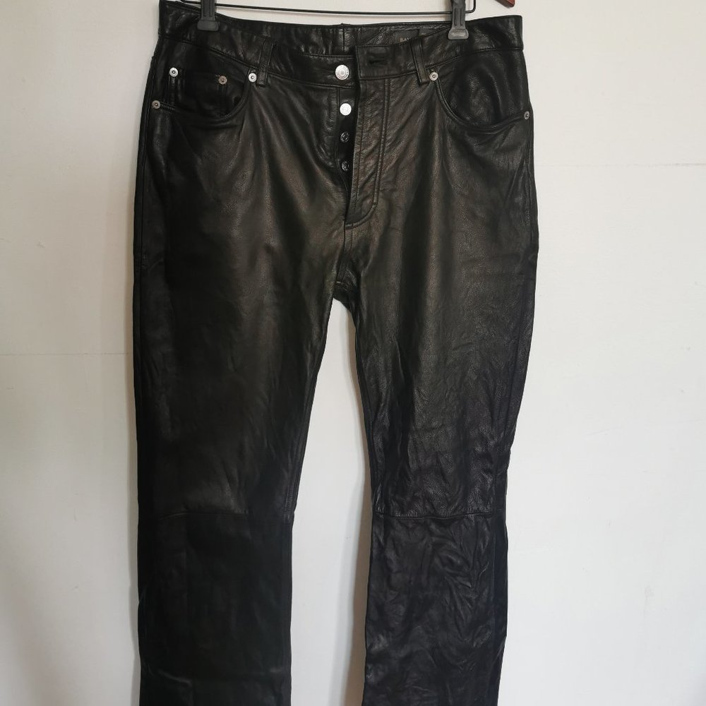 Black Banana Republic Leather Jeans